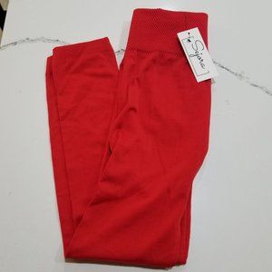 Sejora Red Fleece Lined Leggings NWT